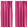 Vidaxl cortinas opacas con anillas 2 piezas rosa brillante 175 x 140 cm