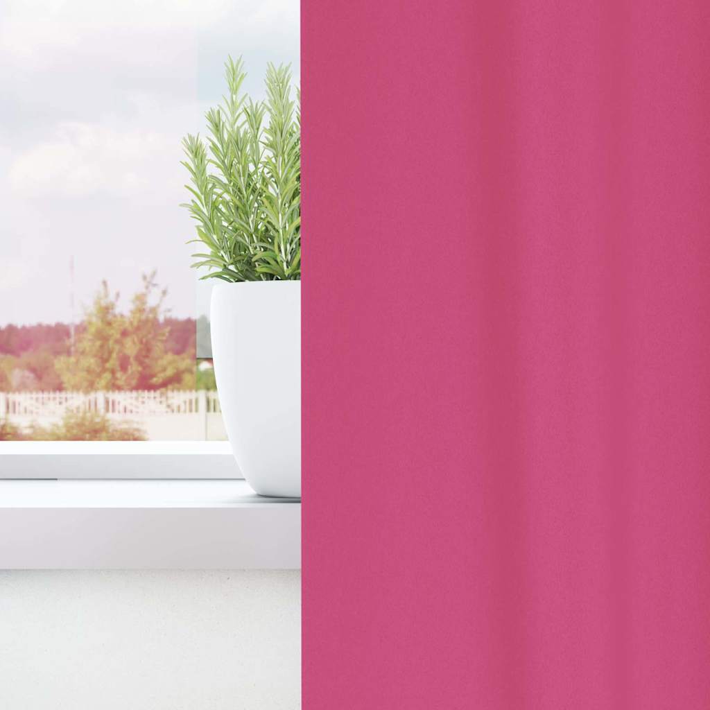 Tende oscuranti Vidaxl con anelli 2 pz rosa brillante 245 x 140 cm