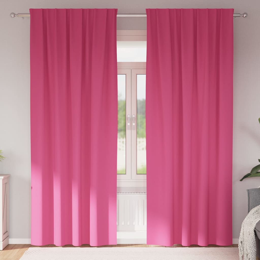 Tende oscuranti Vidaxl con anelli 2 pz rosa brillante 245 x 140 cm