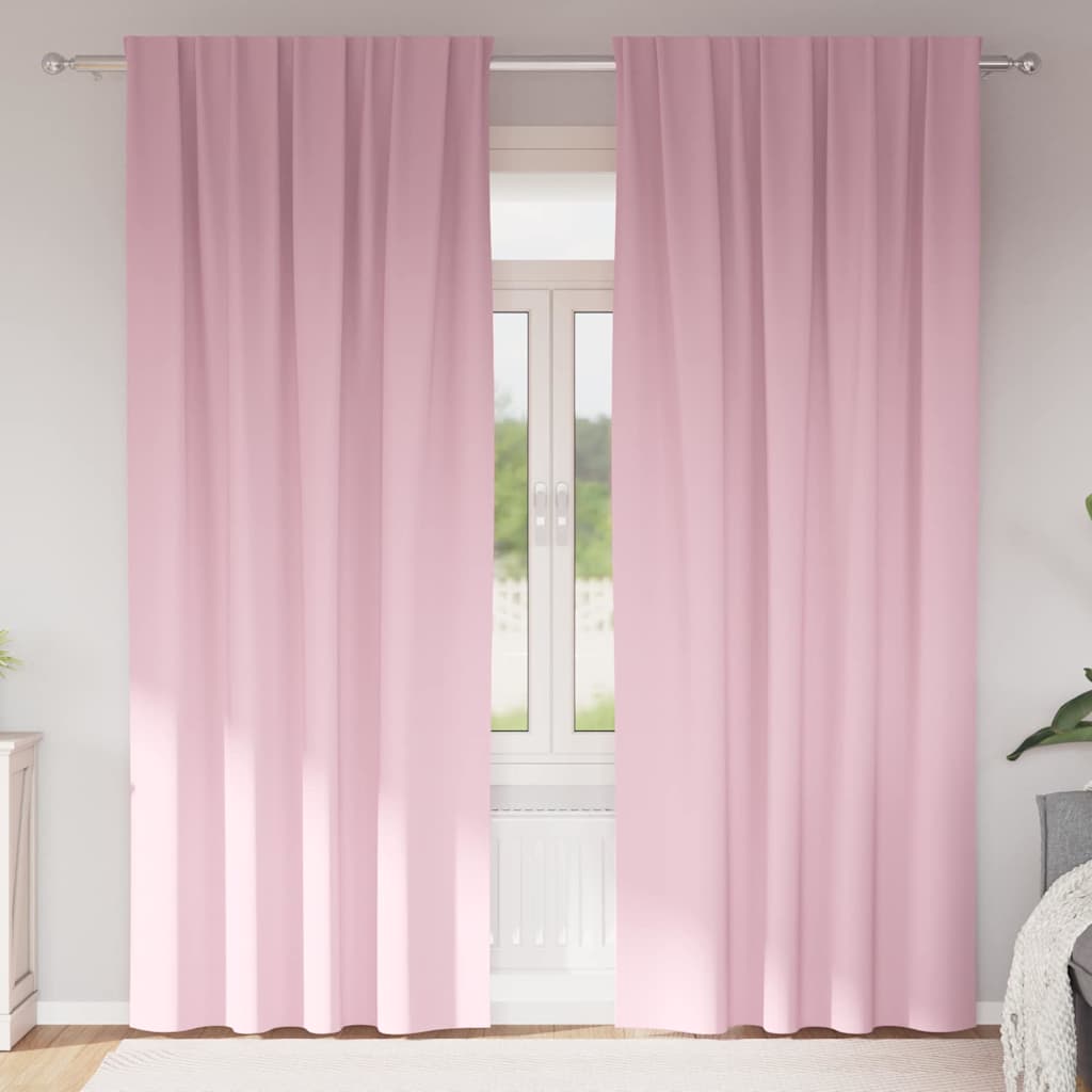 Tende oscuranti Vidaxl con anelli 2 pezzi rosa baby 260 x 140 cm