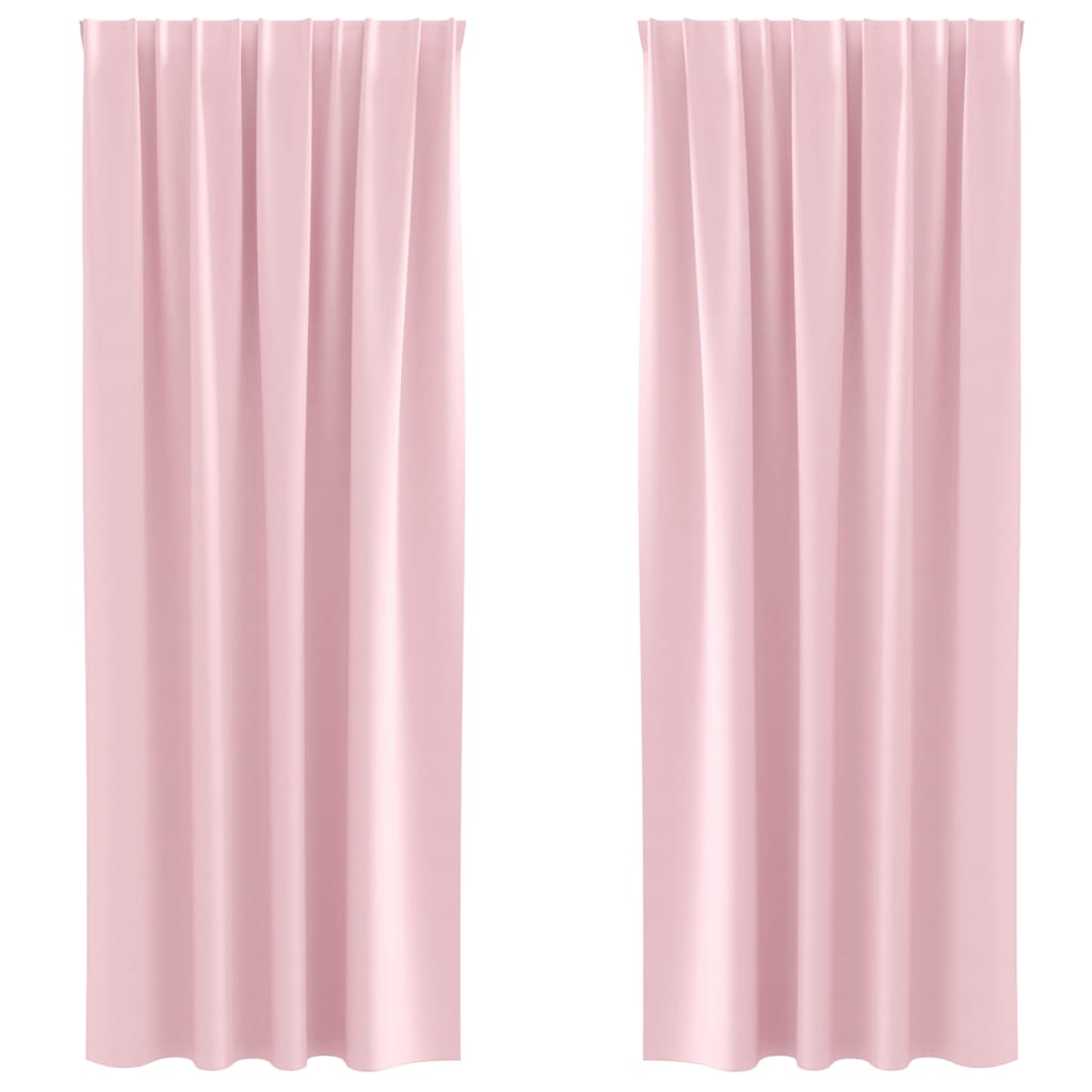 Tende oscuranti Vidaxl con anelli 2 pezzi rosa baby 260 x 140 cm