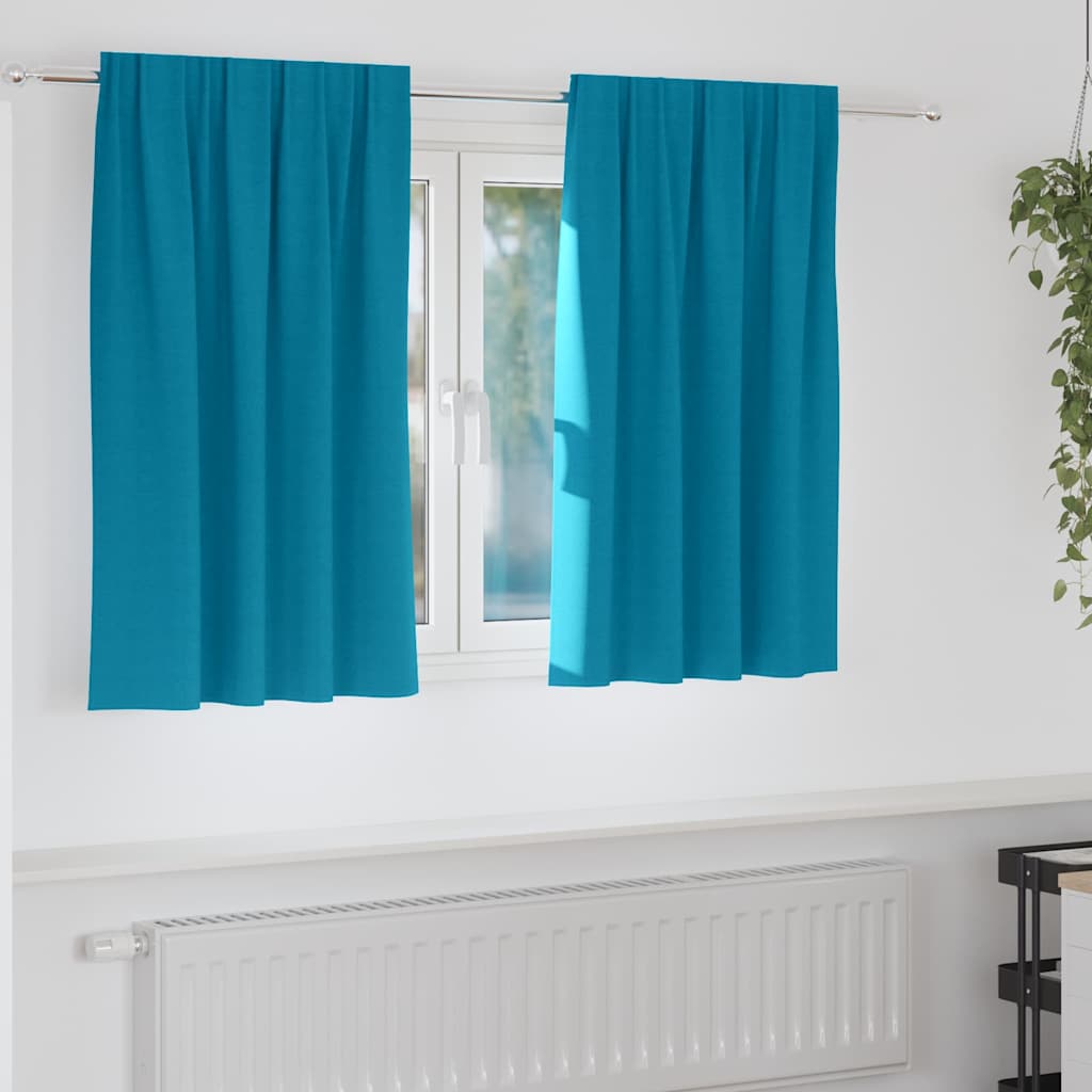 Tende oscuranti VidaXL con anelli 2 pezzi turchese 140 x 140 cm