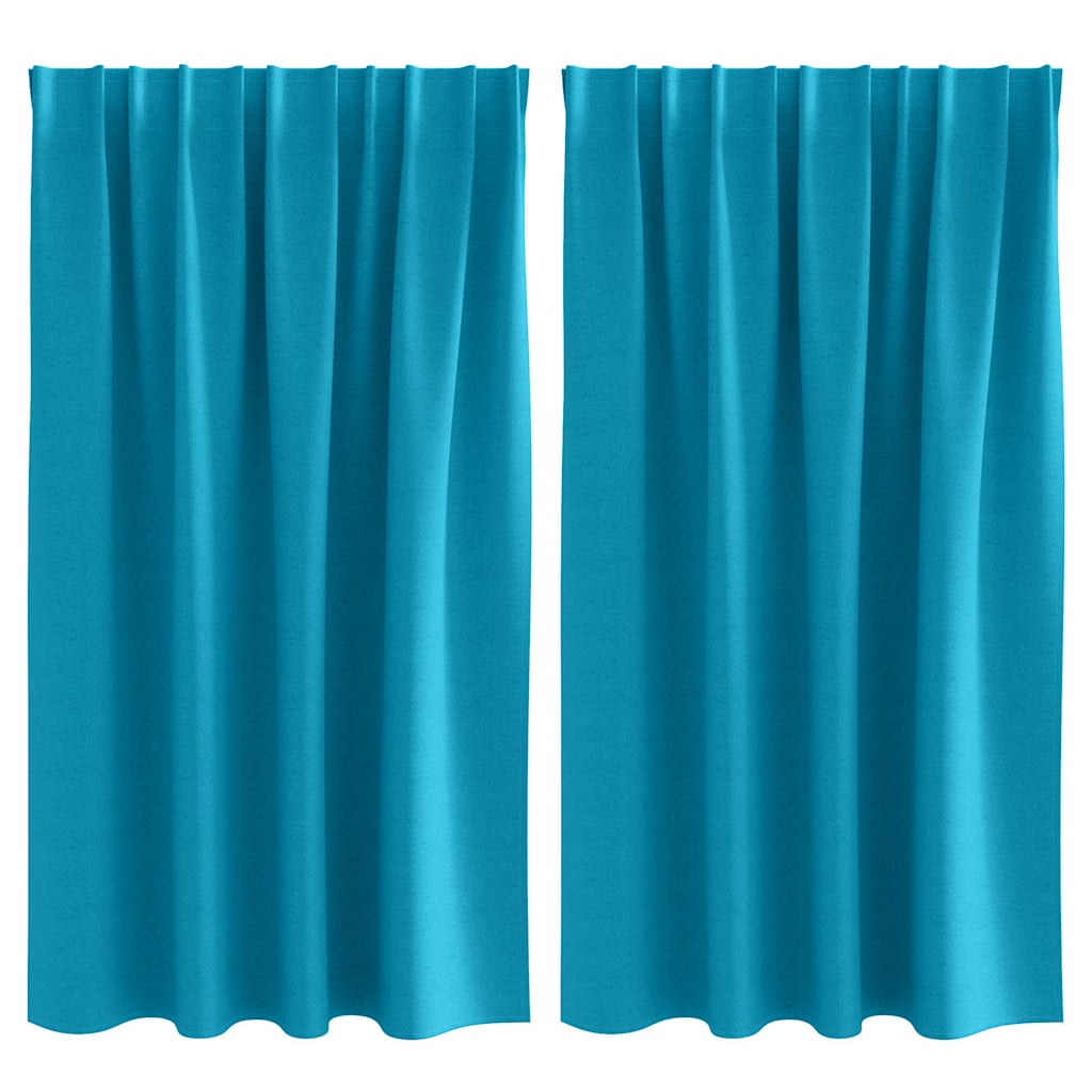 Tende oscuranti VidaXL con anelli 2 pezzi turchese 140 x 140 cm