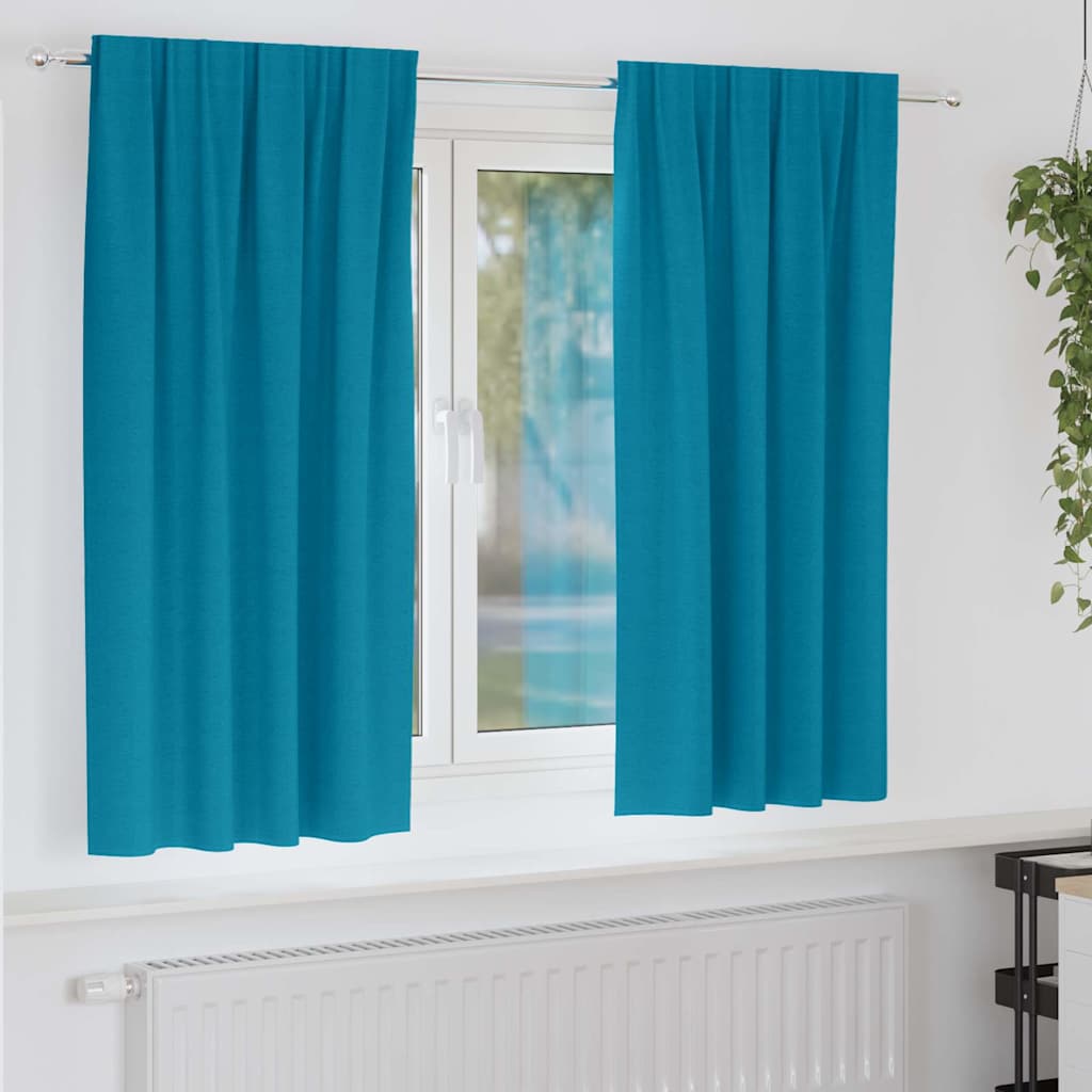 Tende oscuranti Vidaxxl con anelli 2 pezzi turchese 175 x 140 cm