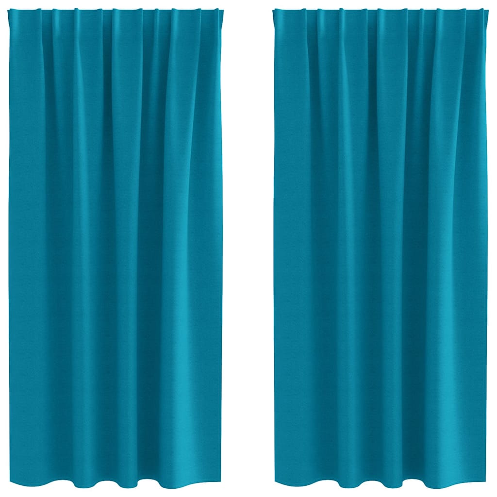 Tende oscuranti Vidaxxl con anelli 2 pezzi turchese 175 x 140 cm