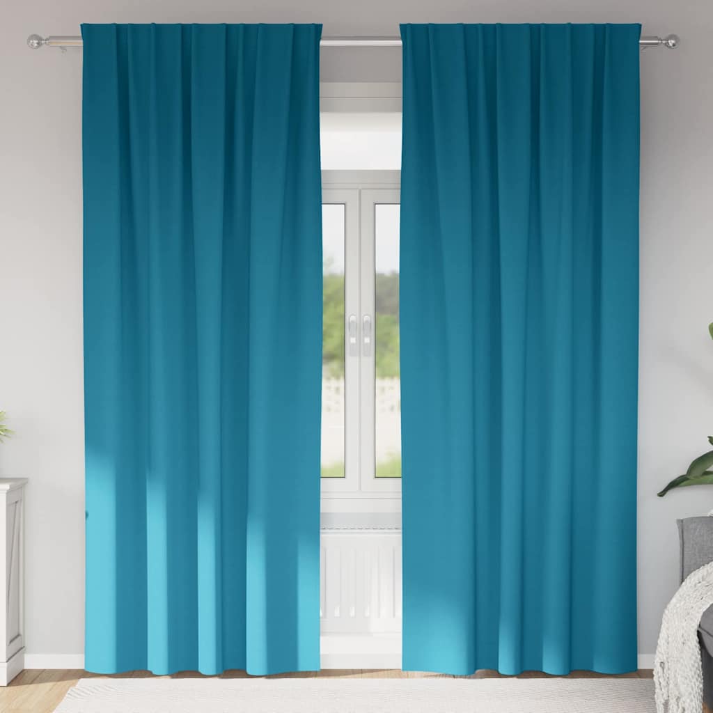 VidaXL black-out curtains with rings 2 pcs turquoise 245 x 140 cm