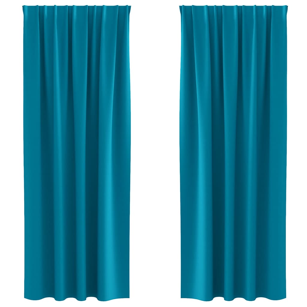 Tende oscuranti Vidaxxl con anelli 2 pezzi turchese 260 x 140 cm