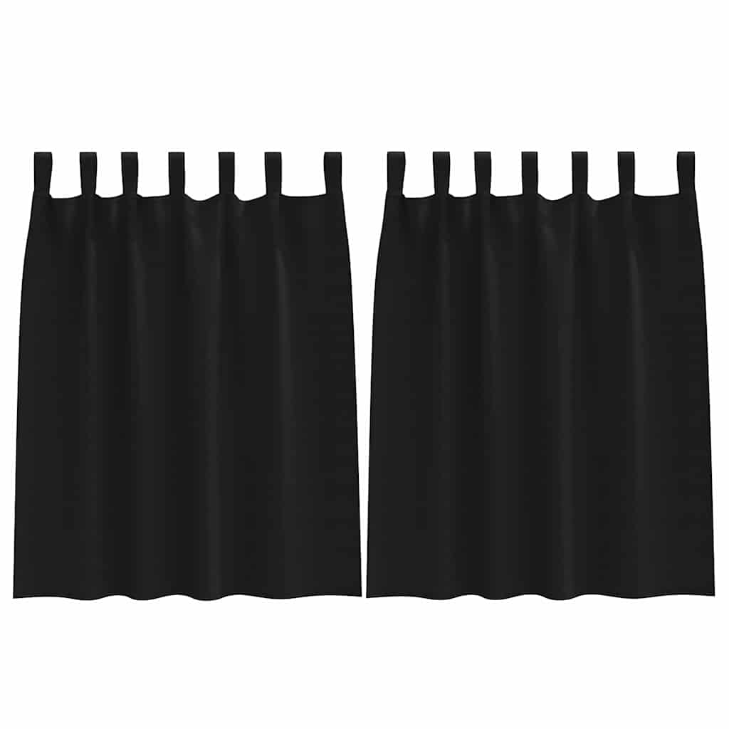 Tende oscuranti VidaXL con anelli 2 pz nere 140 x 140 cm