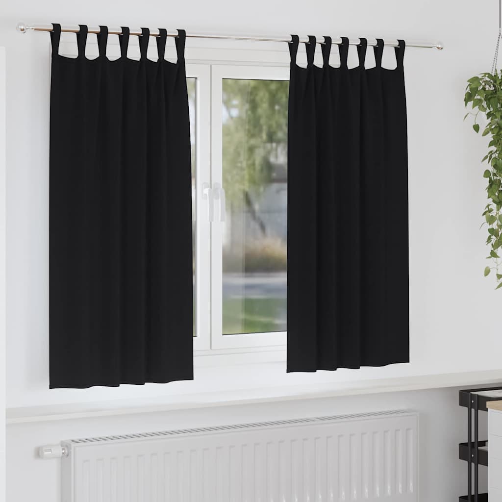 Tende oscuranti VidaXL con anelli 2 pz nere 175 x 140 cm