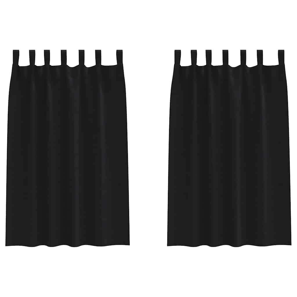 Tende oscuranti VidaXL con anelli 2 pz nere 175 x 140 cm