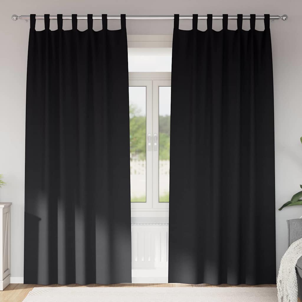 Tende oscuranti VidaXL con anelli 2 pezzi nere 245 x 140 cm