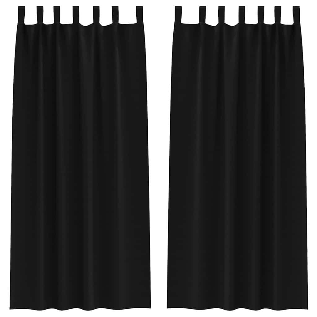Tende oscuranti VidaXL con anelli 2 pezzi nere 260 x 140 cm