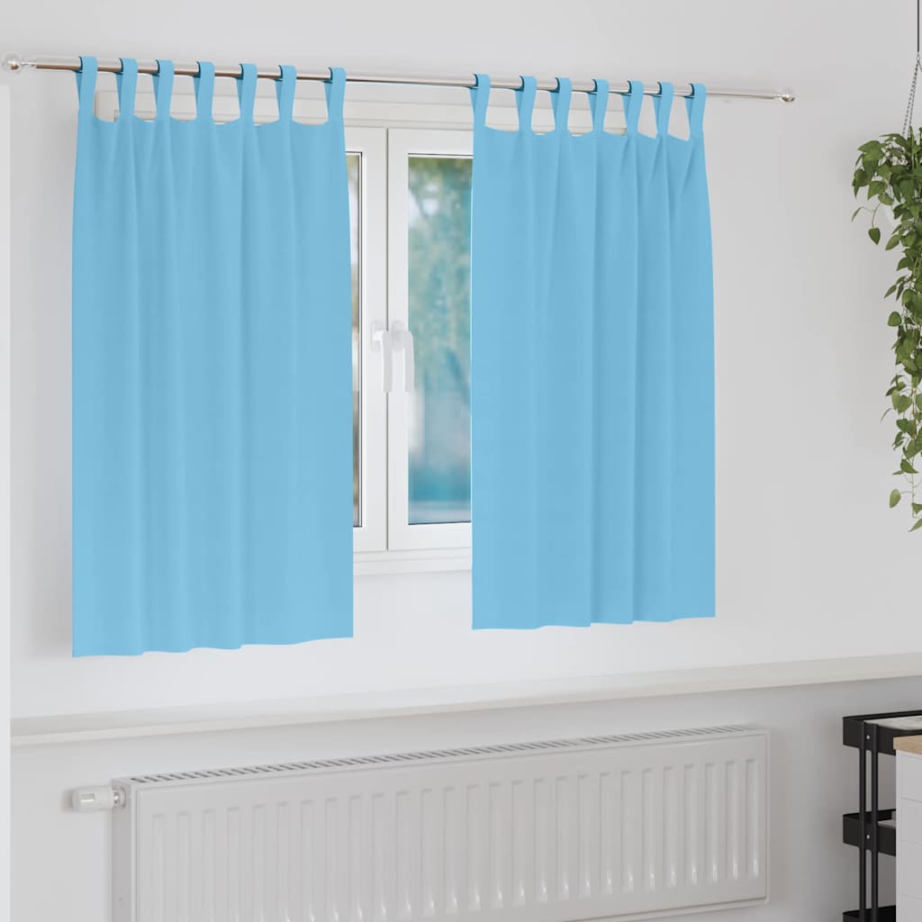 Tende oscuranti con anelli Vidaxl 2 pz azzurro 140 x 140 cm
