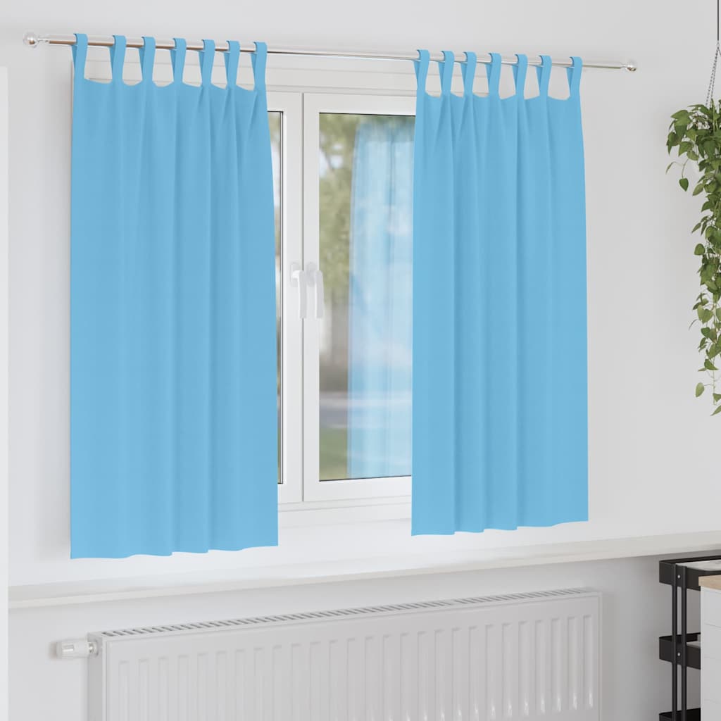 Tende oscuranti con anelli Vidaxl 2 pz azzurro 175 x 140 cm