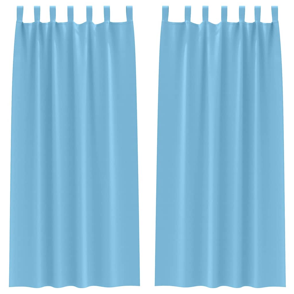 Vidaxl tende oscuranti con anelli 2 pz azzurro 245 x 140 cm