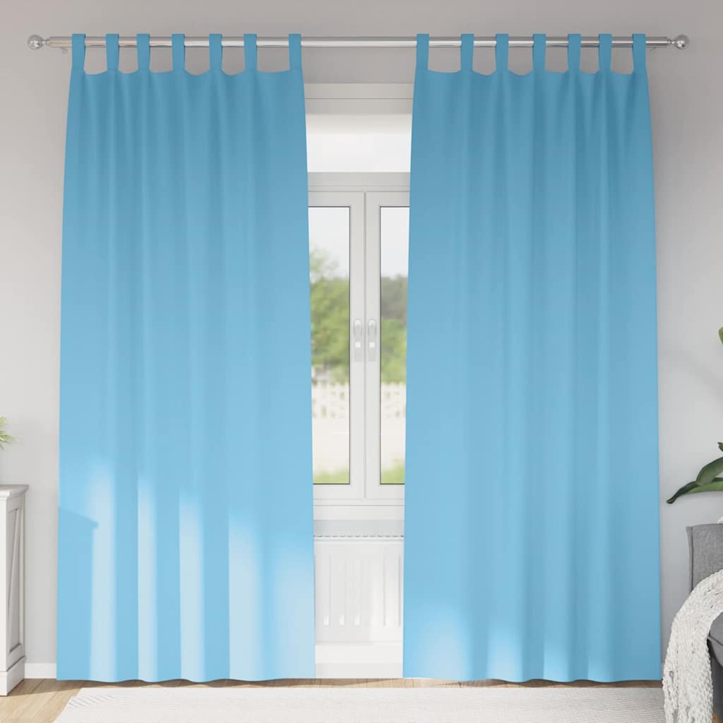 Tende oscuranti con anelli Vidaxl 2 pz azzurro 260 x 140 cm