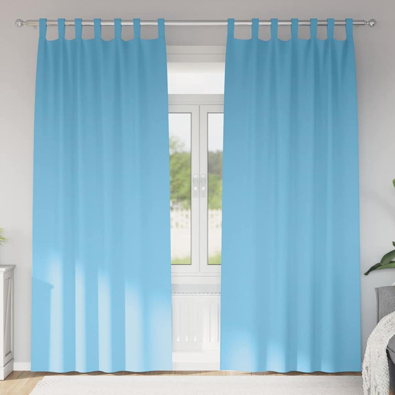 Vidaxl zwart-out gordijnen met ringen 2 pcs lichtblauw 260 x 140 cm