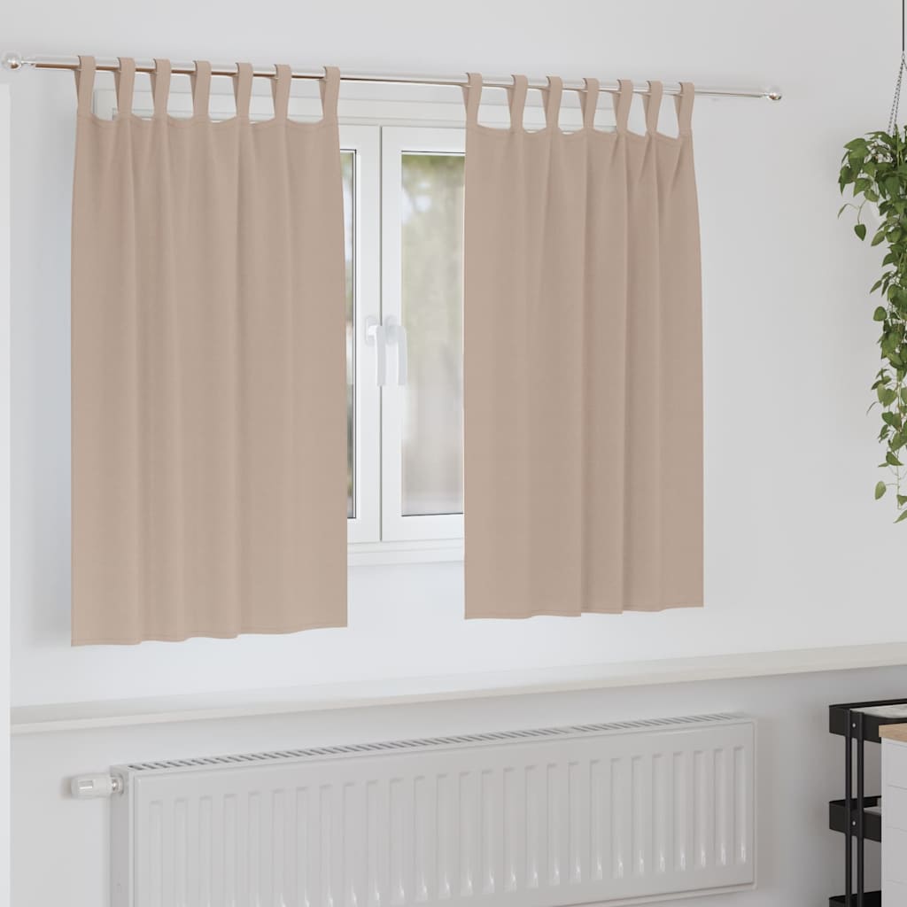 Tende oscuranti VidaXL con anelli 2 pezzi tortora 140 x 140 cm