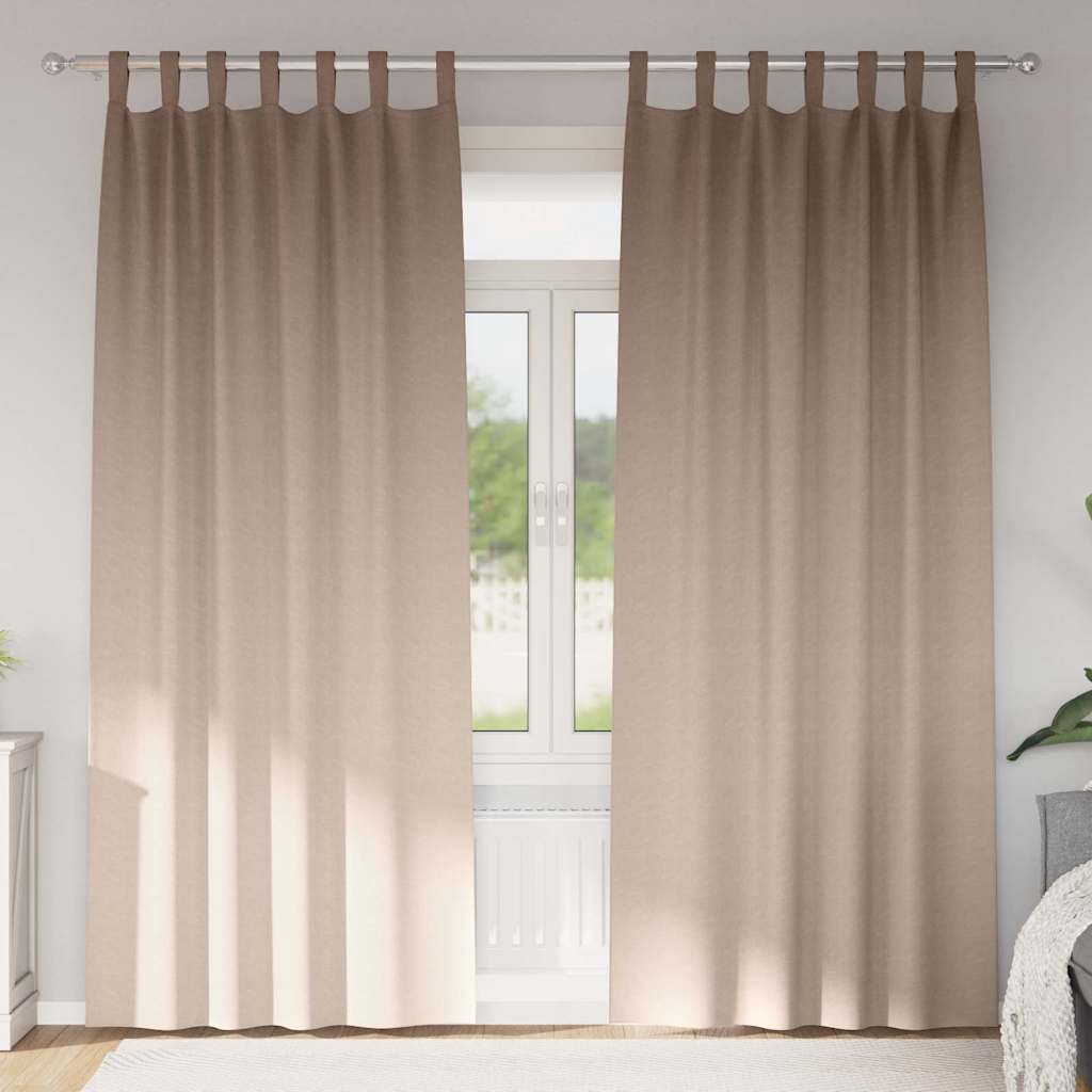 VidaXL cortinas opacas con anillas 2 unidades gris pardo 245 x 140 cm