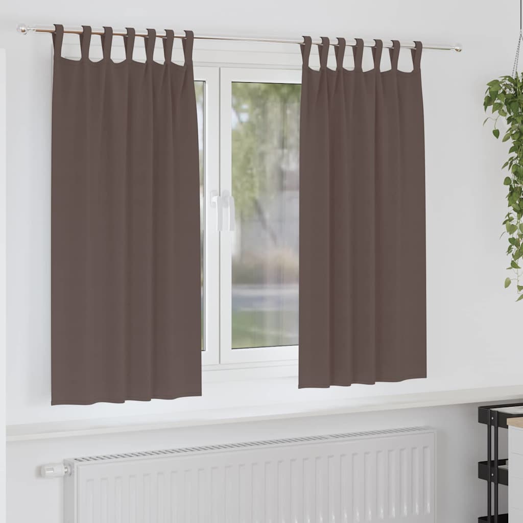 Tende oscuranti Vidaxl con anelli 2 pezzi marrone scuro 175 x 140 cm