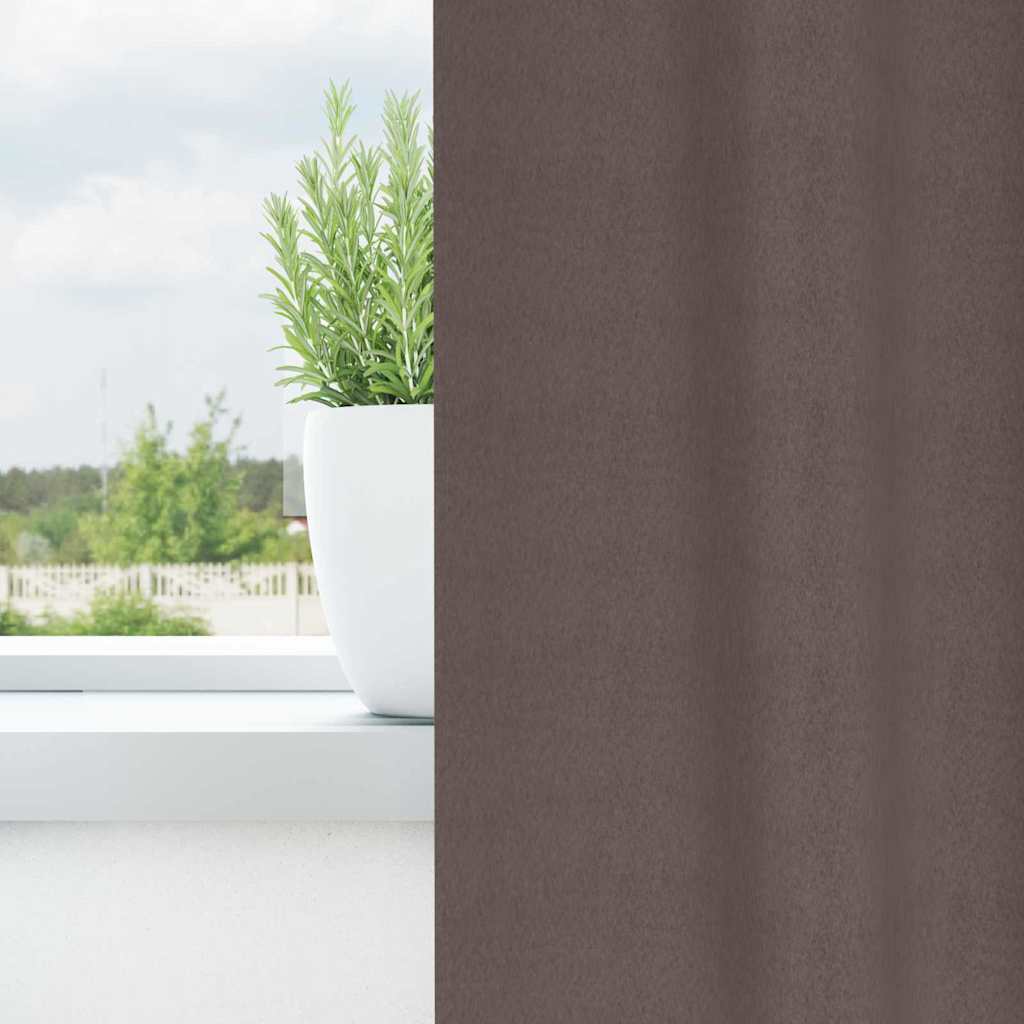 Tende oscuranti Vidaxl con anelli 2 pezzi marrone scuro 245 x 140 cm