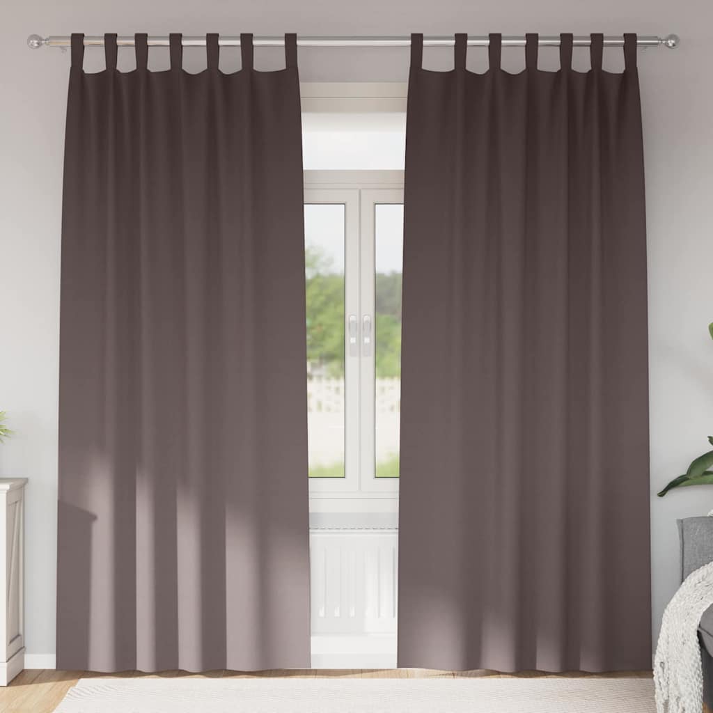 Tende oscuranti Vidaxl con anelli 2 pezzi marrone scuro 245 x 140 cm