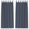 Vidaxl zwart-out gordijnen met ringen 2 pcs antraciet 260 x 140 cm