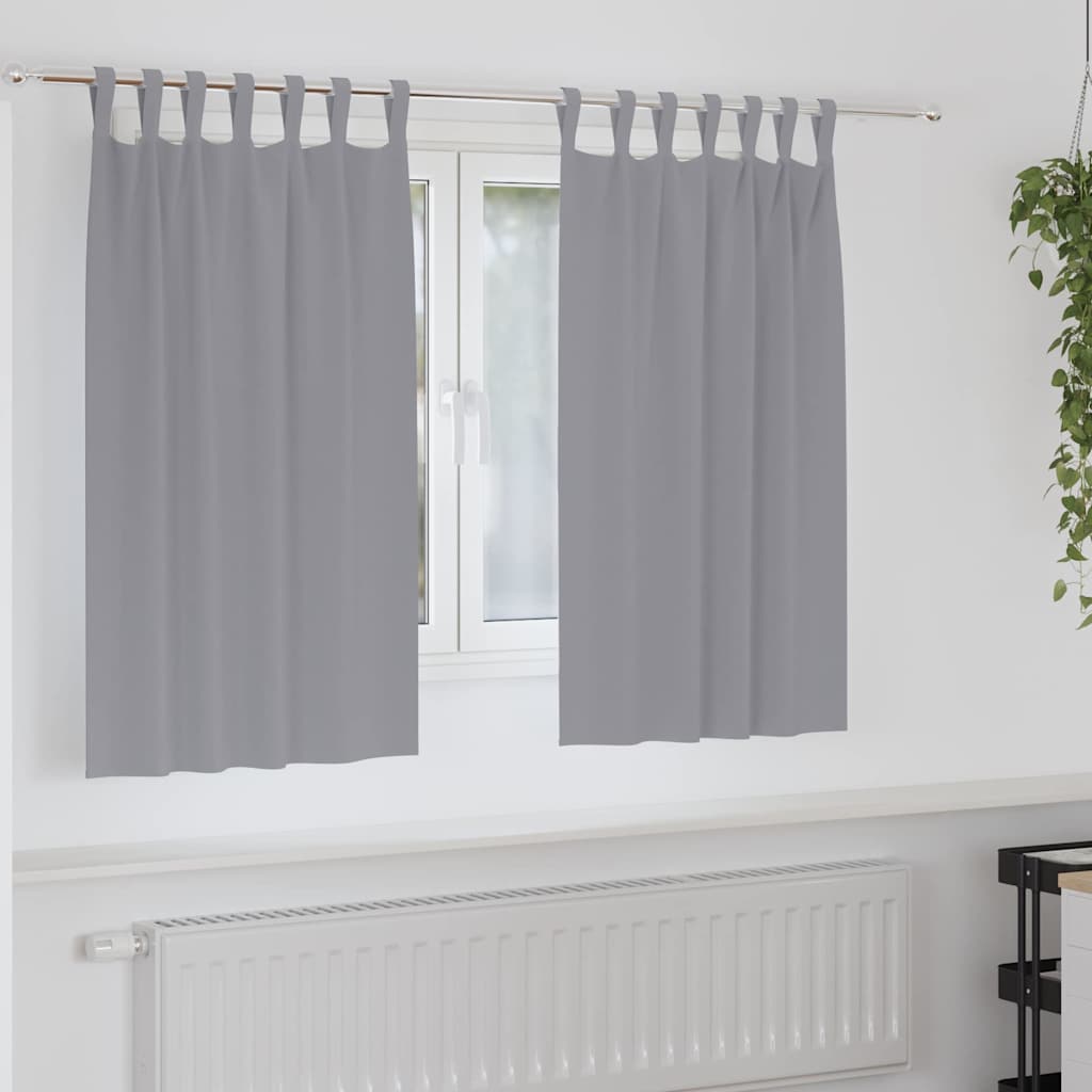 VidaXL cortinas opacas con anillas 2 piezas gris claro 140 x 140 cm