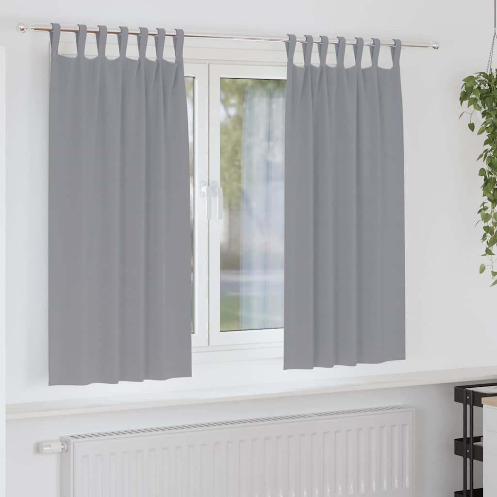 Vidaxxl cortinas opacas con anillas 2 piezas gris claro 175 x 140 cm