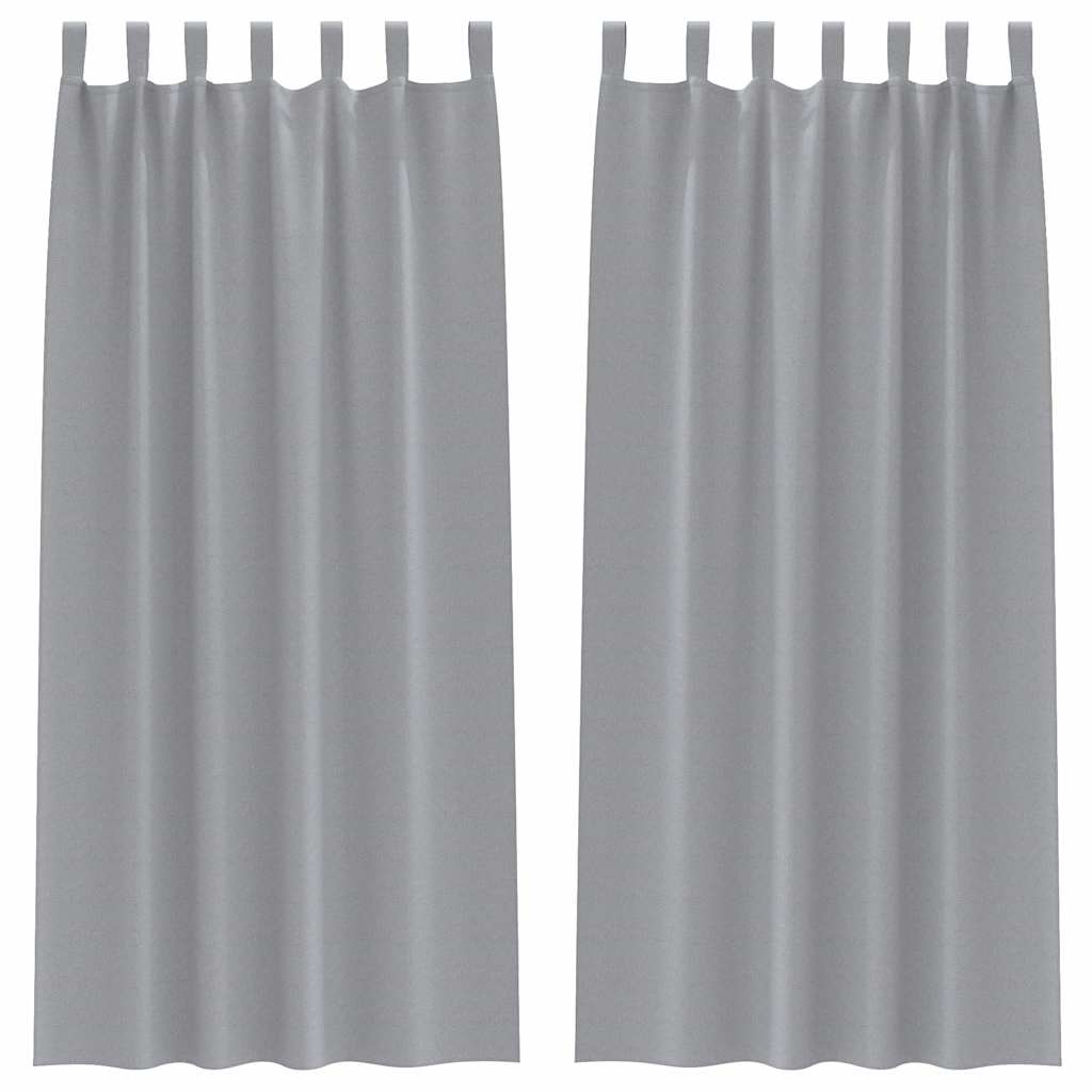 Vidaxxl cortinas opacas con anillas 2 piezas gris claro 260 x 140 cm