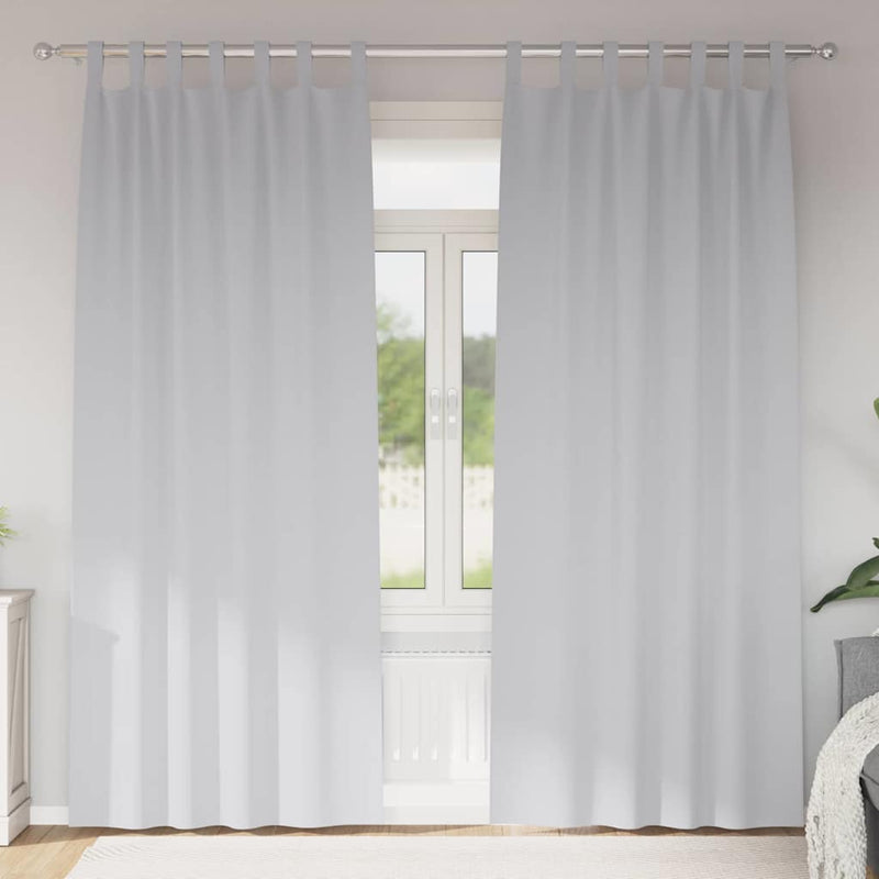 Vidaxl zwart-out gordijnen met ringen 2 pcs bleekgrijs 225 x 140 cm