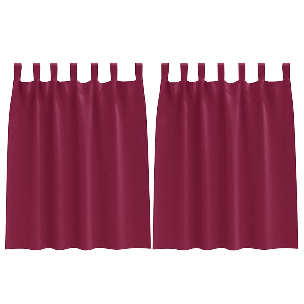 Tende oscuranti Vidaxxl con anelli 2 pezzi rosso vino 140 x 140 cm