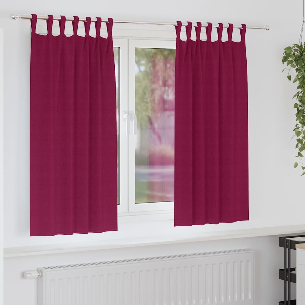 Tende oscuranti VidaXL con anelli 2 pezzi rosso vino 175 x 140 cm