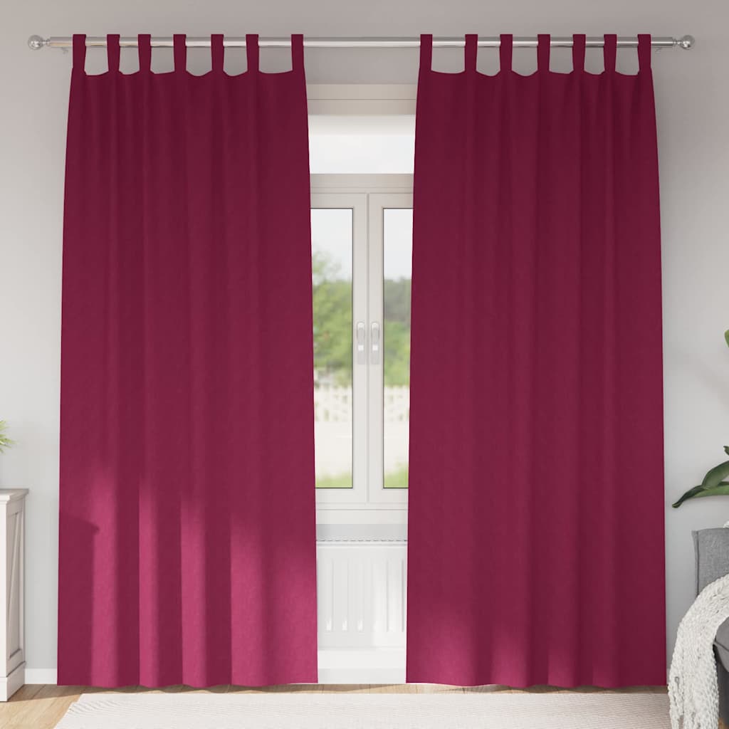 Tende oscuranti VidaXL con anelli 2 pezzi rosso vino 225 x 140 cm