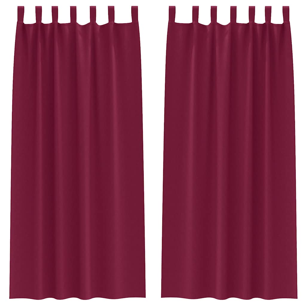 Tende oscuranti VidaXL con anelli 2 pezzi rosso vino 225 x 140 cm
