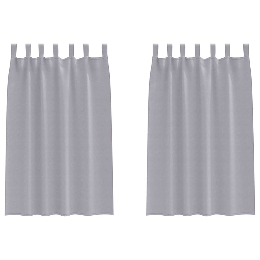 Vidaxl cortinas opacas con anillas 2 piezas gris metalizado 175 x 140 cm
