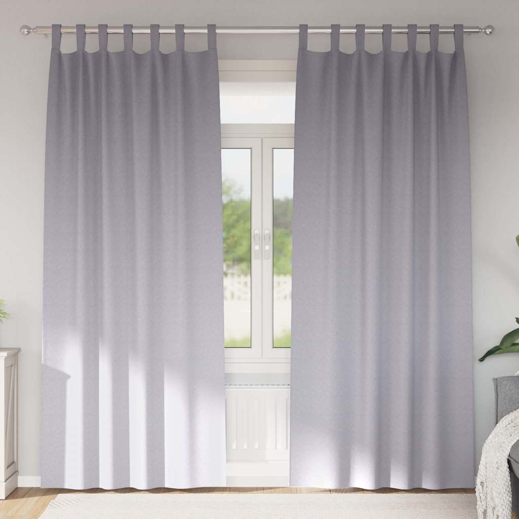 Vidaxl zwart-out gordijnen met ringen 2 pcs metaalgrijs 245 x 140 cm