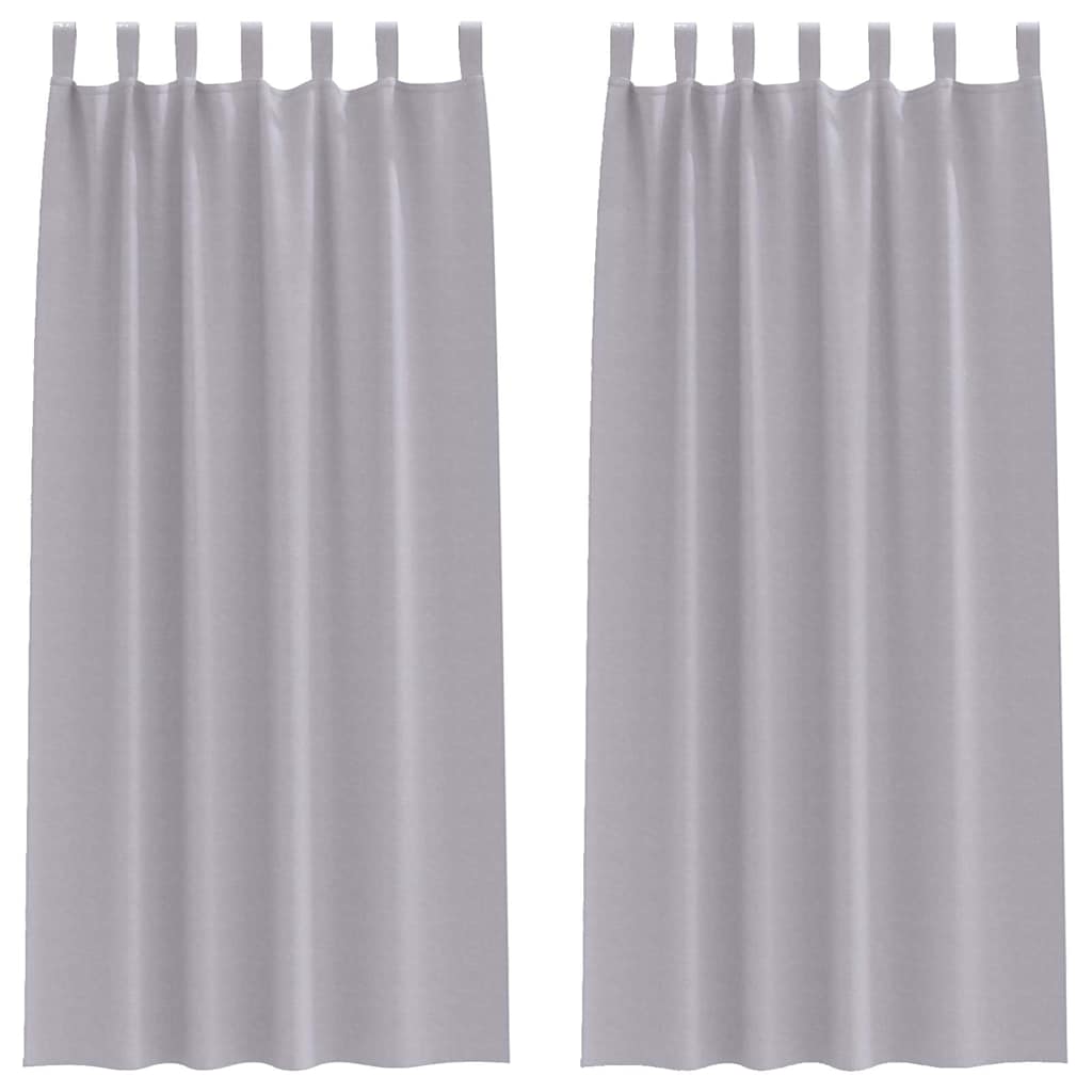 Vidaxl zwart-out gordijnen met ringen 2 pcs metaalgrijs 260 x 140 cm