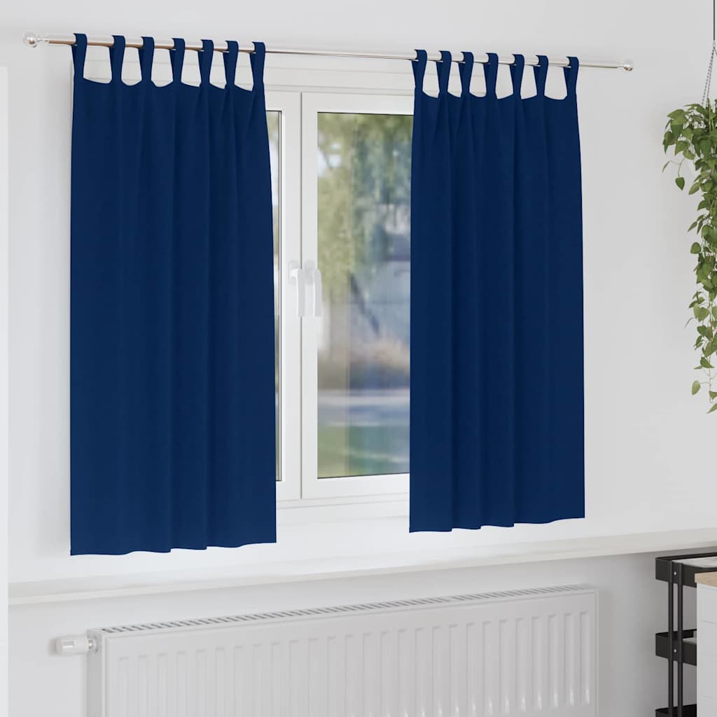 Tende oscuranti Vidaxl con anelli 2 pezzi blu scuro 175 x 140 cm