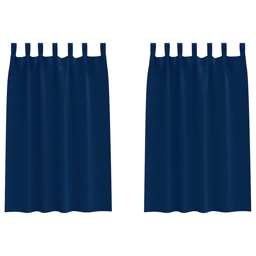 Tende oscuranti Vidaxl con anelli 2 pezzi blu scuro 175 x 140 cm