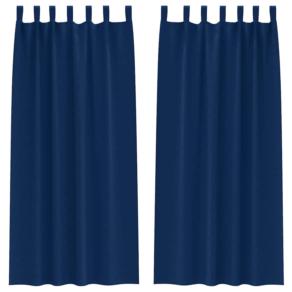 Tende oscuranti Vidaxl con anelli 2 pezzi blu scuro 260 x 140 cm