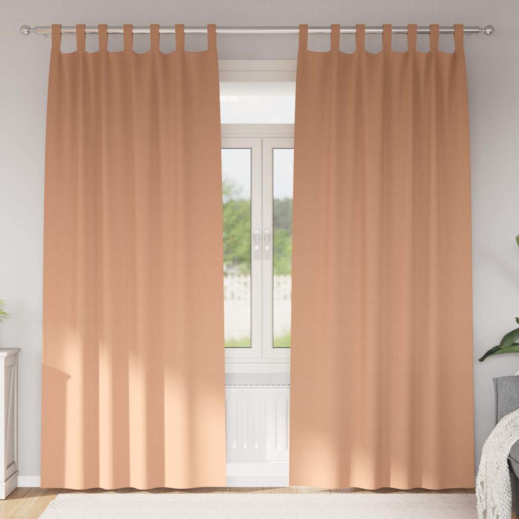Tende oscuranti Vidaxl con anelli 2 pezzi marrone chiaro 225 x 140 cm