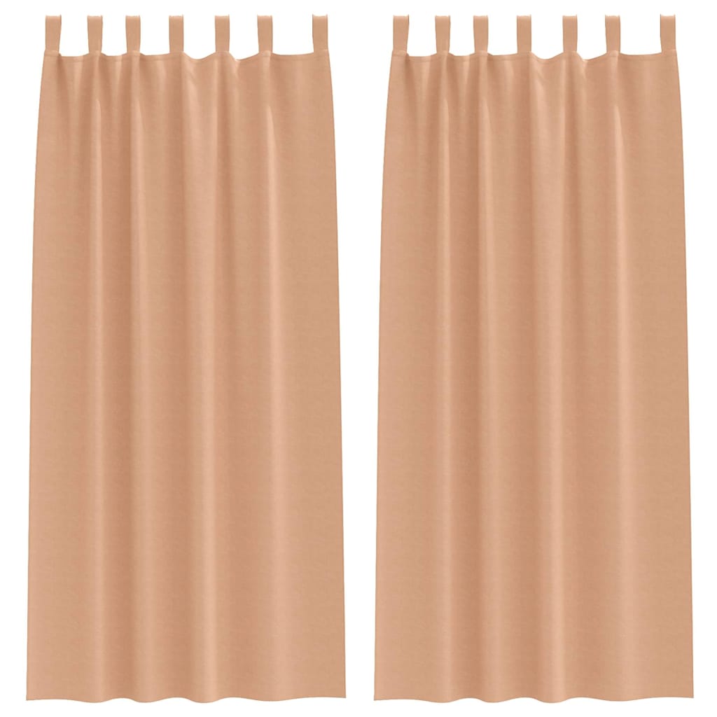 Tende oscuranti Vidaxl con anelli 2 pezzi marrone chiaro 260 x 140 cm
