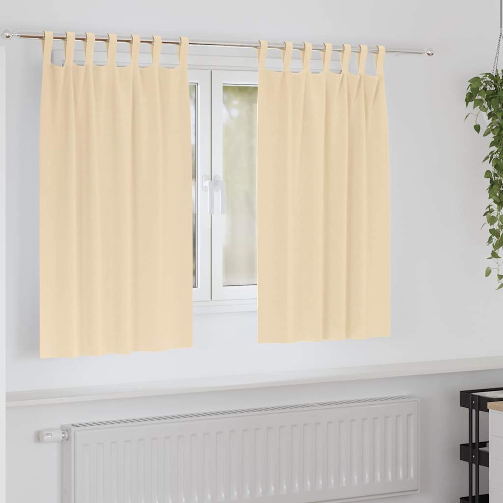 Tende oscuranti Vidaxl con anelli 2 pz crema 140 x 140 cm