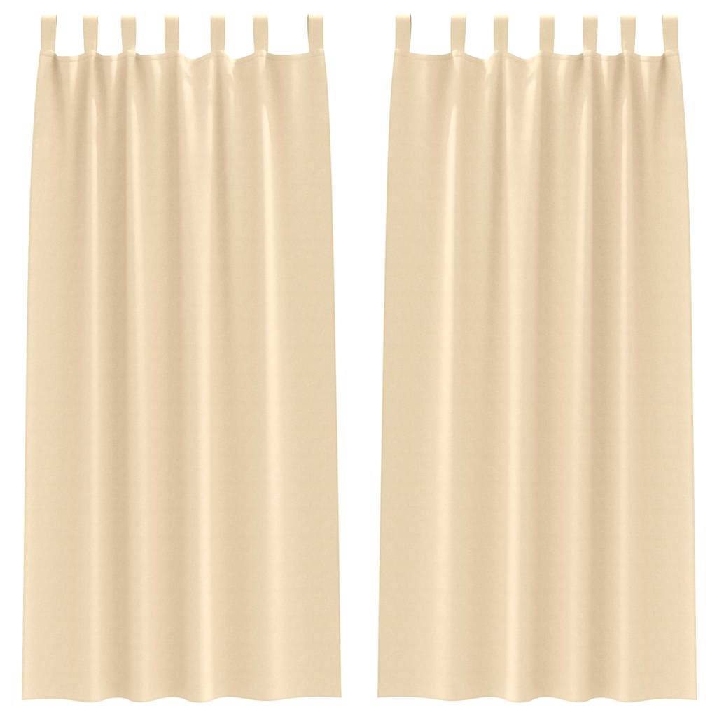 VidaXL cortinas opacas con anillas 2 uds crema 225 x 140 cm