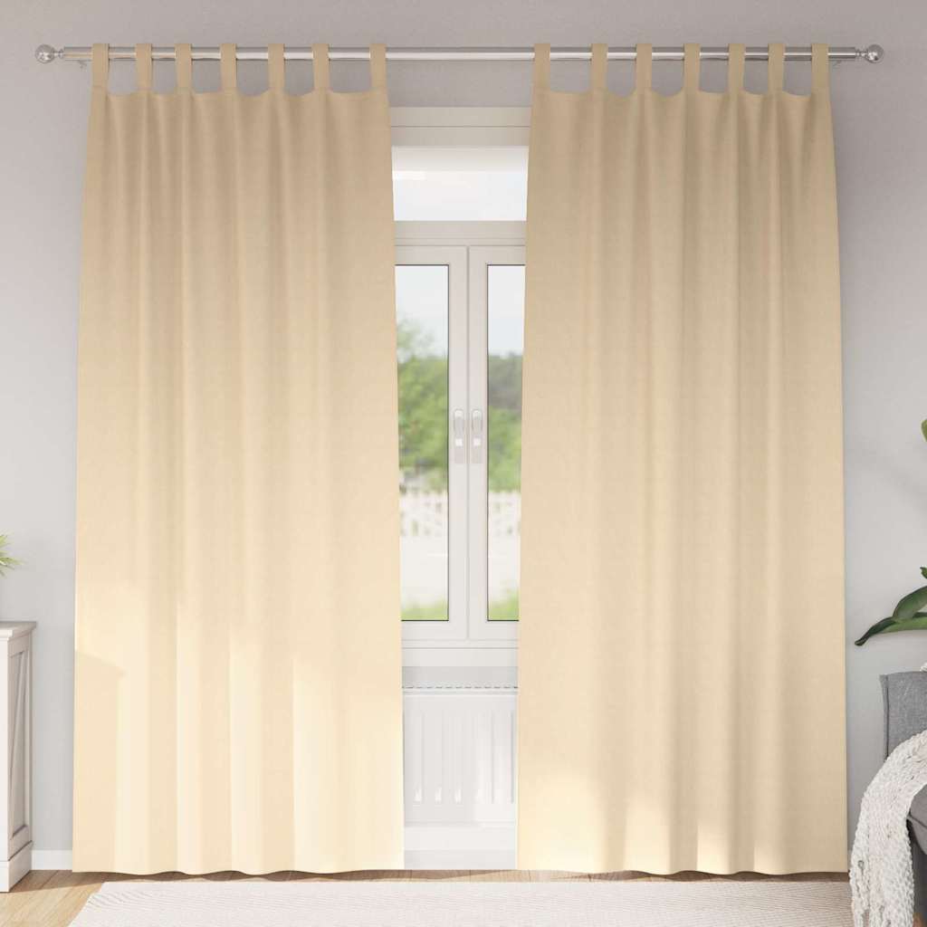 VidaXL cortinas opacas con anillas 2 uds crema 245 x 140 cm