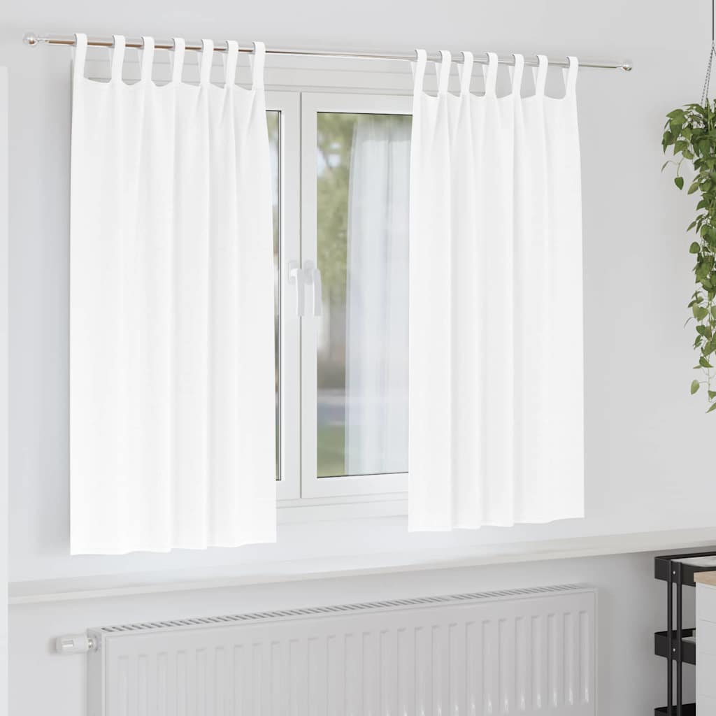 Vidaxxl cortinas opacas con anillas 2 piezas blanco puro 175 x 140 cm