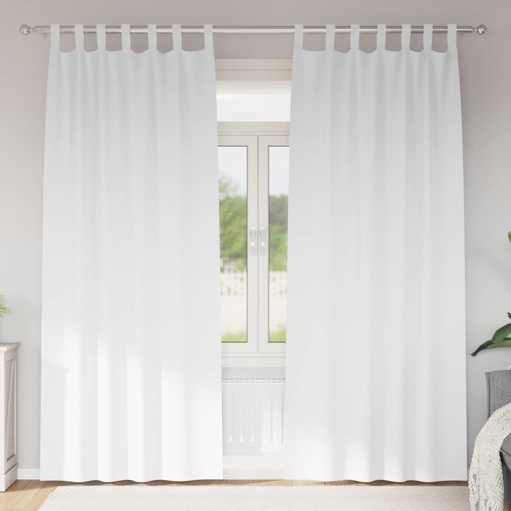 Vidaxl zwart-out gordijnen met ringen 2 pcs puur wit 245 x 140 cm