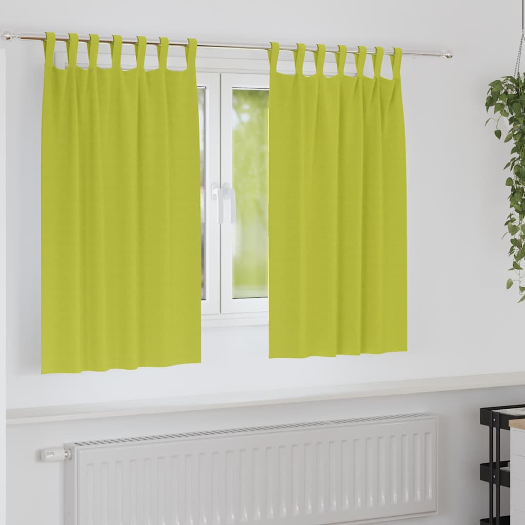 Tende oscuranti VidaXL con anelli 2 pz verdi 140 x 140 cm