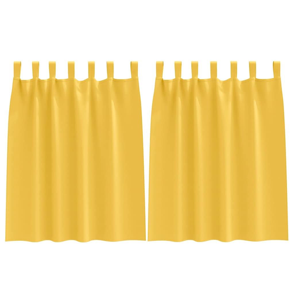 Vidaxl cortinas opacas con anillas 2 piezas amarillo mostaza 140 x 140 cm